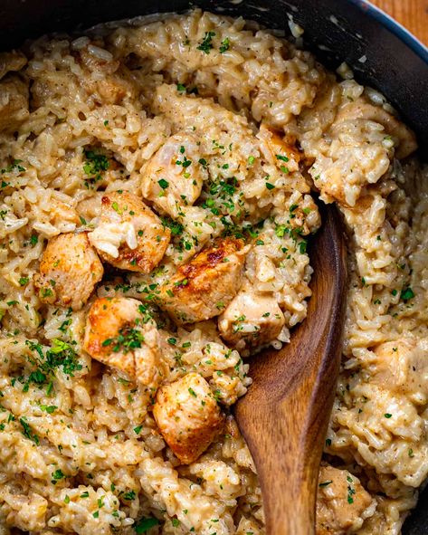 Cajun Chicken and Rice is a rich and spicy dish that consists of a blend of Cajun spices, a creamy sauce, and tender chicken, all mixed with seasoned rice. It does have a kick to each bite (well, according to my taste buds), but if you love a flavorful dish with a little bit of heat from Cajun seasoning, you will love it! It also tastes just as delicious when reheated if you have any leftovers. Cajun Chicken Bites, Cajun Rice Recipe, Cajun Shrimp And Rice, Cajun Chicken And Rice, Cajun Spices, Cajun Rice, Homestead Recipes, Chicken Over Rice, Homemade Cajun Seasoning