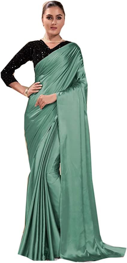 Amazon.com: Indian Trendy Colors fancy Sari Shiny Satin Woman Cocktail party College festival Saree Black Sequin Velvet Blouse 2520 (sage) 5.5 mtrs without blouse piece : Clothing, Shoes & Jewelry Festival Saree, Saree Black, Party College, Velvet Blouse, College Parties, Velvet Blouses, Trendy Colors, Black Sequins, Blouse Piece