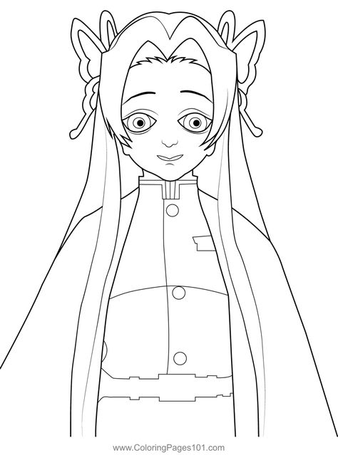 Kanae Kocho Demon Slayer Coloring Page Kny Coloring Page, Kanae Manga Colored, Demon Slayer Kanae Kocho, Demon Slayer Kanae, Demon Slayer Coloring Page, Girl Outlines, Kanae Kocho, Character Reference Sheet, Star Wars Colors