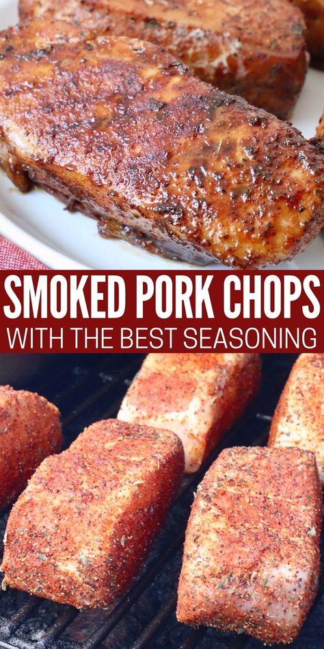 Best Smoked Pork Chops, Traeger Pork Chops Boneless, Smoked Pork Chops In Oven, Smoked Pork Chops Sides, How To Cook Smoked Pork Chops, Smoked Pork Chops On Pellet Grill, Smoked Pork Chop Recipes, Smoker Pork Chops, Smoked Boneless Pork Chops