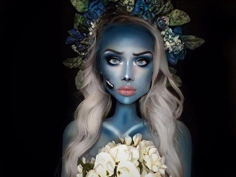 Corpse Bride Makeup, Corpse Bride Costume, Halloweenský Makeup, Halloween Make-up Looks, Creepy Halloween Makeup, Cute Halloween Makeup, Bride Costume, Cool Halloween Makeup, Halloween Makeup Scary