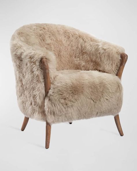 Beige Accent Chair, Sheepskin Chair, Rooster Decor, Leather Ottoman, Upholstered Arm Chair, Accent Chairs For Living Room, Custom Upholstery, Occasional Chairs, Accent Furniture