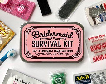 What You Need For Your Emergency Bridal Kit Wedding Day Survival Kit, Bridesmaid Kit, Bridesmaid Survival Kit, Survival Kit Gifts, Emergency Essentials, Bridesmaid Proposals, Last Minute Wedding, Hangover Kit, Bridesmaid Gift Boxes