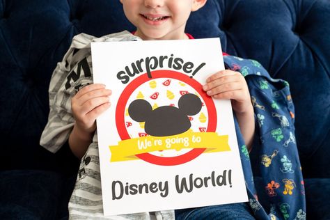 Surprise Disney Trip Reveal Ideas (And Free Printable!) 10 Fun Ideas! Surprise Disney Trip Reveal Ideas, Disney Trip Reveal Ideas, Trip Reveal Ideas, Surprise Disney Trip Reveal, Surprise Disney Trip, Disney Trip Reveal, Disney Trip Surprise, Going To Disney World, Disney Box