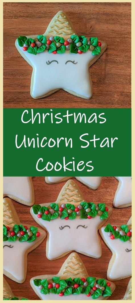 Christmas Unicorn Star Sugar Cookies | But First, Cookies Star Cookies Decorated, Christmas Cookies Ideas, Star Sugar Cookies, Star Shaped Cookies, Cookies Ideas, Unicorn Cookies, Decorating Cookies, Christmas Unicorn, Best Sugar Cookies