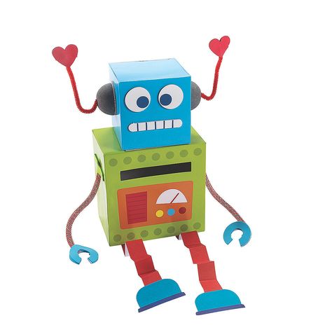 Robot Card, Future Engineer, Diy Card Box, Kids Valentine Boxes, Valentine Card Box, Stem Students, Valentine Craft, Card Box Holder, Unicorn Valentine