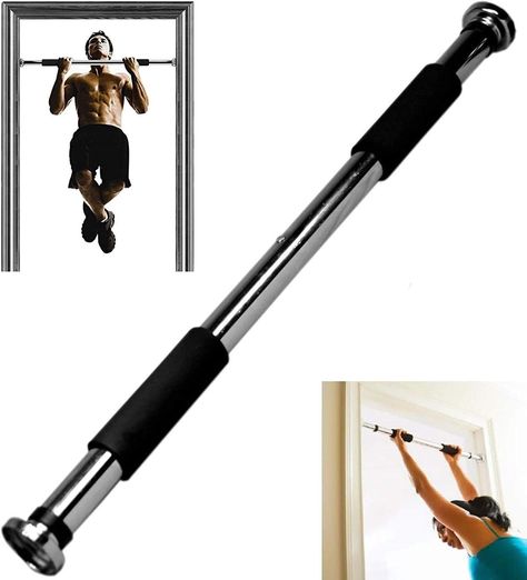 The GadgetZone® Adjustable Chin Up Pull Up Bar is a convenient fitness accessory for door frames. Designed to provide a secure fit, it enables effective chin-ups and pull-ups to strengthen the upper body and build muscles. With its adjustable feature, simple installation, and compact design, it's the perfect addition to home workouts, promoting a healthier and fitter lifestyle. Door Gym, Doorway Pull Up Bar, Door Jam, Indoor Gym, Door Frames, Internal Door, Workout Equipment, Strength Training Equipment, Different Exercises