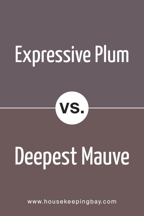 Expressive Plum SW 6271 by Sherwin Williams vs Deepest Mauve SW 0005 by Sherwin Williams Sw Deepest Mauve, Deepest Mauve Sherwin Williams, Plum Wall Color, Expressive Plum, Plum Paint Colors, Plum Bedroom, Plum Wall, Sherwin Williams Coordinating Colors, Plum Slate