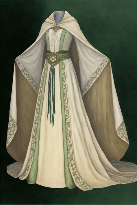 A Wedding Dress design inspired by Jedi robes Jedi Robes, Jedi Outfit, Inspired Wedding Dress, Wedding Dress Design, Medieval Clothes, Elf Clothes, Old Fashion Dresses, Fantasy Dresses, Medieval Clothing