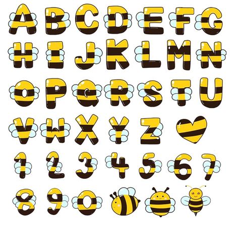 Spelling Bee Decorations, Bee Letters, Handwritten Fonts Alphabet, Bee Bulletin Boards, Daycare Room Design, Bulletin Board Decoration, Home School Classroom, Bee Room, Writing Inspiration Tips