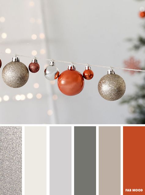 Copper and silver winter color inspiration | winter color palette #winter #copper #colorpalette Christmas Palette, Wonderland Decor, Christmas Color Palette, Winter Sparkle, Winter Color Palette, Winter Wedding Colors, Bedroom Color Schemes, Design Seeds, Winter Color