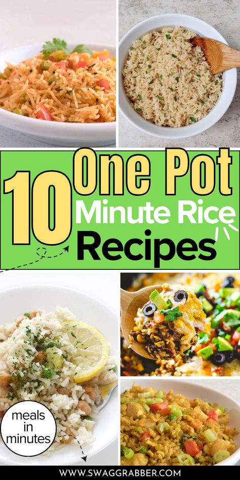 Instant white rice is a great option for those looking for a quick and easy meal. It can be used in a variety of recipes, ranging from breakfast dishes to desserts. #QuickAndEasyCooking#MealIdeas#SwagGrabberEats#CookingInspiration#TimeSavingRecipes#DeliciousDinners#RiceLover#MealPrepMagic#EasyCooking#SwagGrabberFinds#TastyTuesday#FastAndFlavorful#FoodieFinds#RecipeInspo#WeeknightMeals#SimpleAndSatisfying#DinnerIdeas#MealTimeMagic#KitchenHacks One Minute Rice Recipes, Easy Seasoned Rice Recipes, Side Dish Rice Recipes, Mini Rice Cooker Recipes Easy, Easy Minute Rice Recipes, Simple Rice Recipes For Dinner, Instant Rice Recipes Side Dishes, Minute Rice Recipes Side Dish, Easy Recipes With Rice