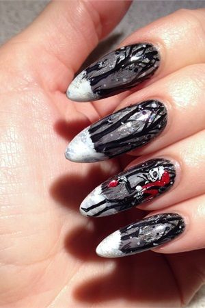 Nightmare Nails, Trendy Nails Christmas, Nightmare Before Christmas Nail Art, Nails Christmas Designs, Jack Nails, Nails Artwork, Finger Claws, Joey Chou, Disney Christmas Nails