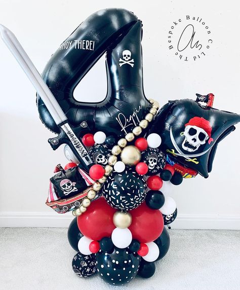 Pirate Birthday Balloons, Pirate Party Balloon Arch, Pirate Balloon Decorations, Pirate Balloon Garland, Pirate Balloon Arch, Pirate Bouquet, Pirate Balloons, Bday Balloons, Pirate Tutu