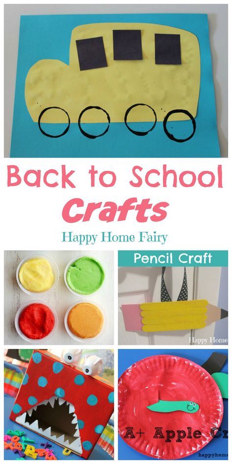 Adorable collection of EASY preschool crafts for Back to School! School Crafts For Kids, School Bus Crafts, Back To School Crafts For Kids, Bus Crafts, Easy Preschool Crafts, Happy Home Fairy, September Crafts, Pencil Crafts, Welcome To School