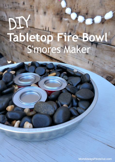 Diy Table Top Fire Bowl, Table Top Fire Bowl, Paver Fire Pit, Fire Pit Essentials, Tabletop Fire Bowl, Smores Dip, Outside Fire Pits, Backyard Bonfire, Fire Pit Materials