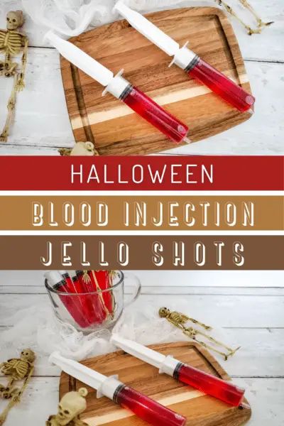 Halloween blood jello shot recipe ~ Rum jello shot served up in a syringe! Jello Shot Syringes Recipe, Syringe Jello Shots, Jello Shot Syringes, Rum Jello Shots, Halloween Jello Shots, Halloween Jello, Halloween Shots, Halloween Party Drinks, Easy Halloween Snacks