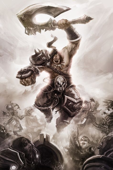 Orc Oc, Grommash Hellscream, Android Phone Hacks, Manga Pics, Scary Stuff, Comic Manga, Fantasy Artist, Art Tutorial, World Of Warcraft