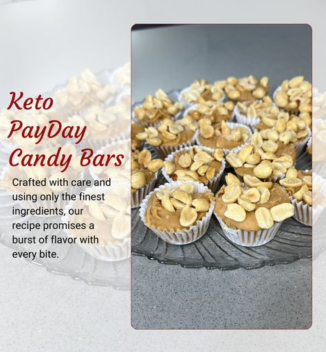 Keto PayDay Candy Bars!! 😋 Keto Payday Bars Recipe, Keto Payday Bars, Keto Payday Candy Bars, Payday Candy Bar Recipe, Payday Recipe, Candy Bar Crafts, Payday Bars, Payday Candy, Payday Candy Bar