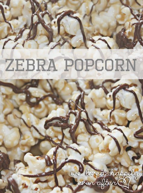 Zebra Popcorn, Chocolate Drizzled Popcorn, Popcorn Recipes Easy, Free Popcorn, Popcorn Treats, Popcorn Snacks, Popcorn Recipe, Popcorn Bar, Flavored Popcorn