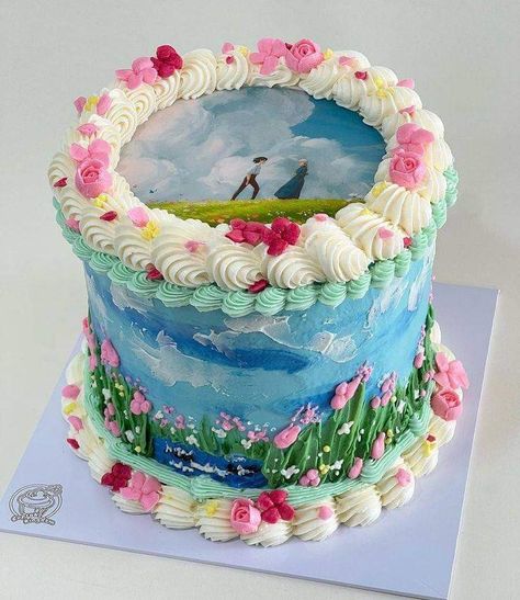 Howls Moving Castle Cake, Ugly Cake, Zelda Cake, Castle Birthday Cakes, Dessert Cravings, Bolo Vintage, Anime Cake, Fantasy Cake, Castle Cake