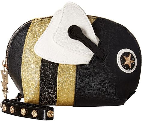 Betsey Johnson Sting Me Bee Wristlet Wristlet Handbags Bee Bag, Bee Purse, Me Bag, Betsy Johnson Purses, Betsey Johnson Purses, Betsey Johnson Handbags, Faux Leather Handbag, Black Wristlet, Clutch Black