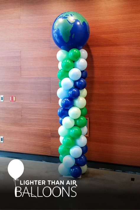 9' tall classic balloon column with latex globe topper. Great for a travel or Earth Day themed party. Earth Day Balloons, Cultural Day Decorations, International Party Decorations, Around The World Theme Party, International Party Theme, Ballon Ideas, Multicultural Night, Multicultural Festival, Car Balloon