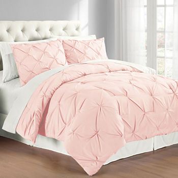 pink comforter - JCPenney Pintuck Bedding, Modern Comforter Sets, Pintuck Comforter, Pintuck Duvet Cover, Twin Comforter Sets, Chic Bedding, Office Office, Twin Comforter, Bed In A Bag