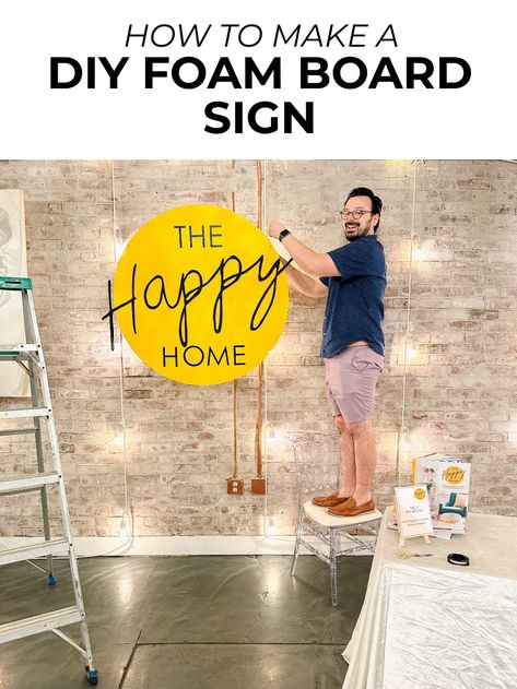 Diy Pop Up Shop Sign, Diy Signage Business, Diy Foam Board Sign, Diy Event Signage, Trade Show Signage, Foam Board Signs Diy, Diy Logo Sign, Diy Signage Ideas, Diy Business Sign