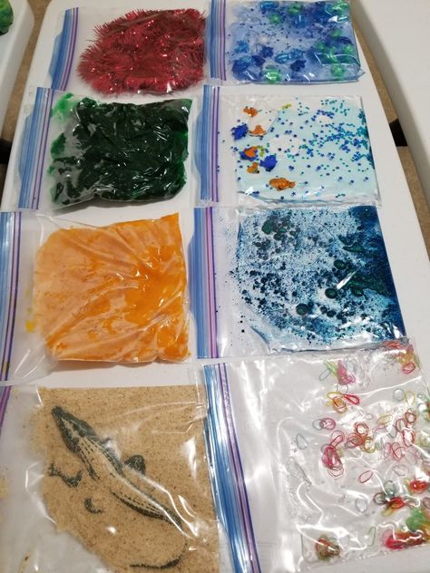 Sensory Bags for Sensory playing great kid activity for both baby and toddlers. Sensory Bag, Sensory Bags, Classroom Idea, Baby Sensory Play, Baby Play Activities, Toddler Sensory, Baby Activity, Baby Activities, Baby Learning Activities