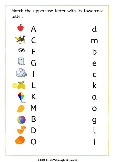 Alphabet Worksheets for kids | Alphabet Free Activities for Kindergarten Year 1 Alphabet Testing Sheet, Match The Uppercase With Lower Case, Recognise Letters Activities, Recognising Letters Activities, Match The Following Worksheets For Kids, Find The Letter Worksheet, English Alphabet Worksheets, Match The Letters, Letter Matching Worksheet