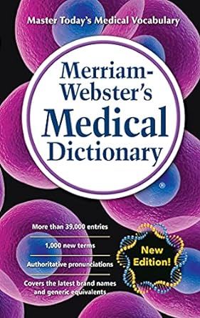 Medical Dictionary. Perfect reference for nursing students and nurses. Medical Dictionary, Gastric Band, Medical Books, Medical Terms, Merriam Webster, Medical Practice, Medical Assistant, Reference Book, Internet Security