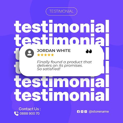 Testimonial Social Media Post, Testimonial Post, Testimonial Design, Design For Social Media, Review Template, Resume Maker, Free Business Card Mockup, Business Card Maker, Flyer Maker