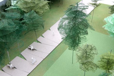 Antwerpen, Park Groot Schijn by BUUR-HOSPER-BULK — Landscape Architecture Platform | Landezine Architecture Model Trees, Architectural Trees, How To Make Trees, Architecture Europe, Junya Ishigami, Concrete Path, Site Model, Landscape Model, Model Tree