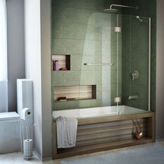 Bathtub Doors, Tub Shower Doors, Tub Doors, Frameless Shower Doors, Bathroom Remodel Shower, Renovation Design, Frameless Shower, Tub Shower, Tub Shower Combo