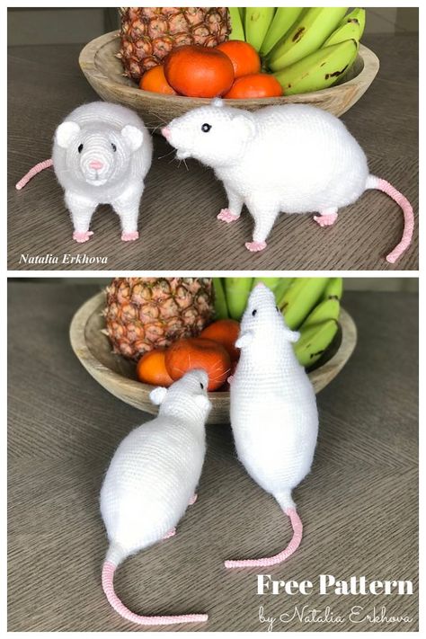 Realistic Amigurumi Free Pattern, Crochet Rat Amigurumi Free Pattern, Free Rat Crochet Pattern, Rat Amigurumi Free Pattern, Rat Crochet Pattern Free, Crochet Mouse Free Pattern, Rat Amigurumi, Realistic Amigurumi, Free Crochet Toy Patterns