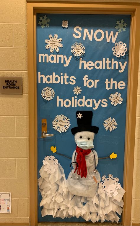 School Nurse Fall Door Decoration, Healthcare Christmas Door Decorations, Medical Door Decorating Contest, Christmas Door Decorating Contest Office Medical Clinic, School Nurse Door Decoration Christmas, Nurse Christmas Door Decorating Contest, Doctor Office Christmas Decorations, Nurse Christmas Door, Christmas Door Decorating Contest Office Medical