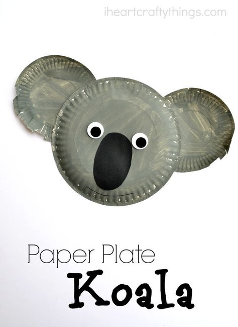 Adorable Paper Plate Koala Kids Craft. Perfect for after a visit to the zoo or as a summer kids craft. Koala Kids Craft, Sloth Craft, Letter K Crafts, Koala Craft, Zoo Crafts, Australia Crafts, Paper Plate Animals, Paper Plate Crafts For Kids, Arts And Crafts For Teens