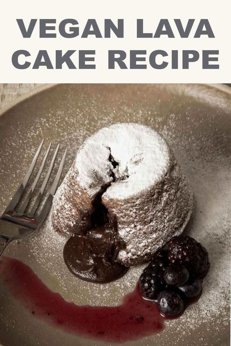 This vegan lava cake recipe is so easy to follow and results in a delicious, gooey dessert. These vegan chocolate lava cakes are decadent and rich and will make you glow at any dinner party you are hosting! Gluten-free batter. Vegan Lava Cake Recipe, Dessert Dairy Free, Banana Diaries, Chocolate Lava Cakes, Vegan Chocolate Recipes, Coconut Dessert, Lava Cake Recipes, Brownie Desserts, Chocolate Lava