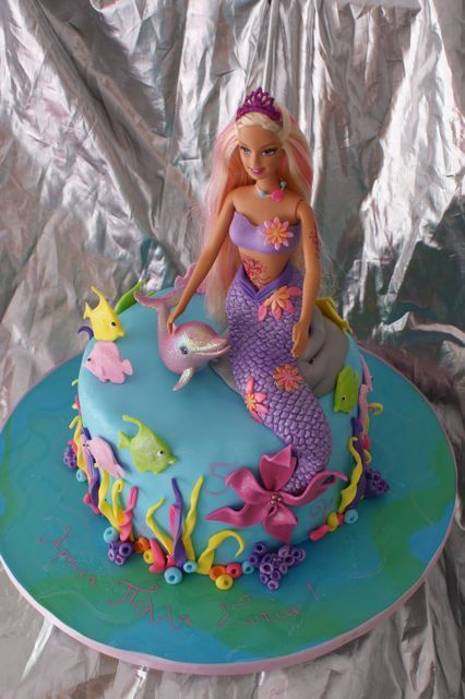 Mermaid Barbie Birthday Cakes | mermaid barbie 1 | Flickr - Photo Sharing! Birthday Cakes Girls Kids, Little Mermaid Birthday Cake, Barbie Birthday Cake, Pop Cakes, Barbie Doll Cakes, Mermaid Barbie, Mermaid Birthday Cakes, Barbie Birthday Party, Little Mermaid Birthday