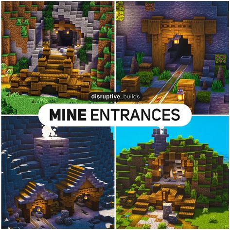 Ideas for Minecraft mine entrances Mine Entrance, Ideas For Minecraft, Minecraft Mine, Minecraft Castle Designs, Minecraft Building Blueprints, Case Minecraft, Mine Minecraft, Rumah Minecraft Sederhana, Minecraft Houses Blueprints