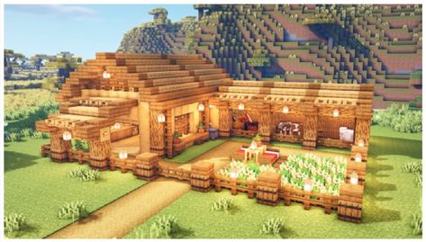 Barn In Minecraft, Minecraft Barn Ideas, Pretty Minecraft Houses, Minecraft Horse Stables, Chalet Minecraft, Minecraft Barn, Minecraft Storage, Minecraft Horse, Rumah Minecraft Sederhana