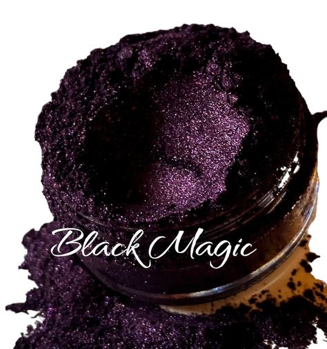 BLACK MAGIC - Dark Violet - Purple - Mineral Eye Shadow - Shimmer - Metallic- Sifter Jar - eyeshadow - Vegan - mineral - Mica Dark Purple Eyeliner, Purple Goth Makeup, Purple Smokey Eye Makeup, Skin Tone Makeup, Clear Cosmetic Bag, Metallic Eyeshadow, Dark Violet, Mineral Eyeshadow, Purple Eyeshadow