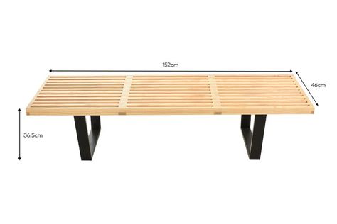 Nelson Platform Bench, Platform Bench, Bench Designs, George Nelson, Built In Bench, Wooden Slats, Outdoor Bench, Ottoman Bench, Wood Design