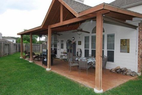 #yard #porchdecor #patio #porch Backyard Porch Ideas, Back Porch Designs, Veranda Design, Covered Patio Ideas, Covered Back Porches, Back Patio Ideas, Porch Kits, Patio Plans, Concrete Patios