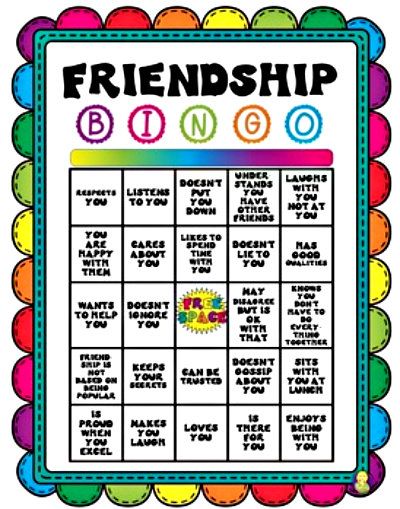 Friendship Curriculum Preschool, Friendship Bingo, Teaching Friendship, Preschool Friendship, Friend Bingo, Elementary School Counseling Lessons, Friendship Crafts, Friendship Lessons, Middle School Counselor