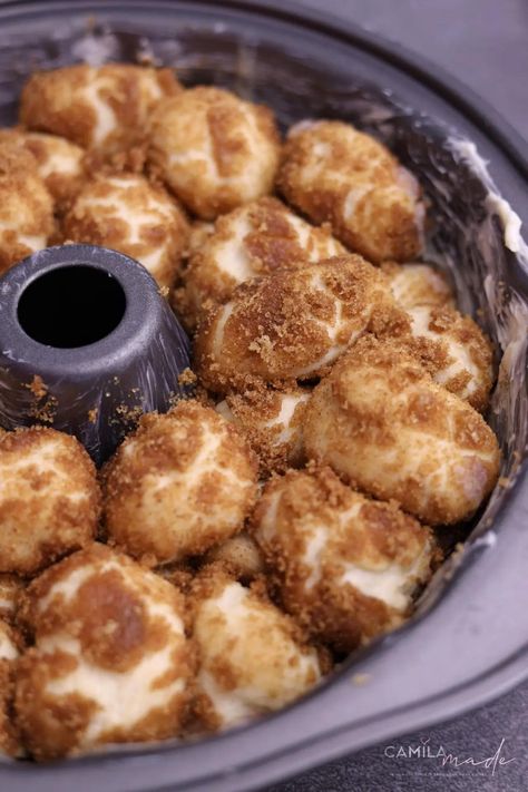 This rich, cinnamony Monkey Bread features a yeasted, slightly sweet dough flavored with vanilla and a thick caramel-like coating. We drizzled a simple glaze over the warm Monkey Bread for an extra special finishing touch. Prepare this Monkey Bread recipe for a special weekend breakfast, brunch, or holiday treat! Serve warm with a glass of chilled milk. Holiday Monkey Bread, Overnight Monkey Bread, Monkey Bread From Scratch, Monkey Breads, Homemade Monkey Bread, Monkey Bread Recipe Easy, Easy Monkey Bread, Monkey Bread Recipe, Sweet Dough