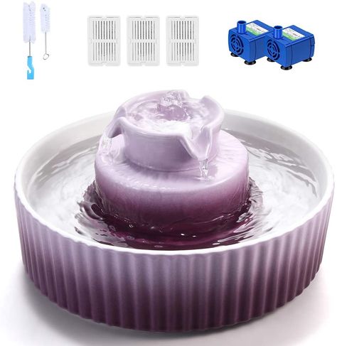 AmazonSmile : Pet Fountain, Cupcake Cat Water Fountain, Porcelain Pet Water Fountain for Dog and Cat, Scratch Resistant Cat Fountain, Easy to Clean and Ultra Quiet (Purple) : Pet Supplies Cupcake Cat, Pet Drinking Fountain, Dog Water Dispenser, Cat Fountain, Dog Water Bowls, Cat Water Fountain, Fountain Pump, Pet Water Fountain, Indoor Fountain