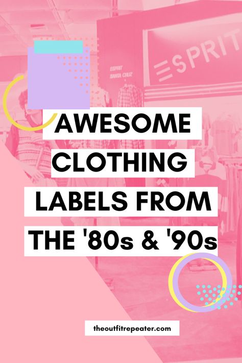 The Limited 1980s, 90s Clothing Brands, 1987 Teenage Fashion, 90s Brands, Vintage Clothing Labels, 80s Phrases Sayings, 1980s Font, I Love The 80s Shirt, 80s Patch Jacket