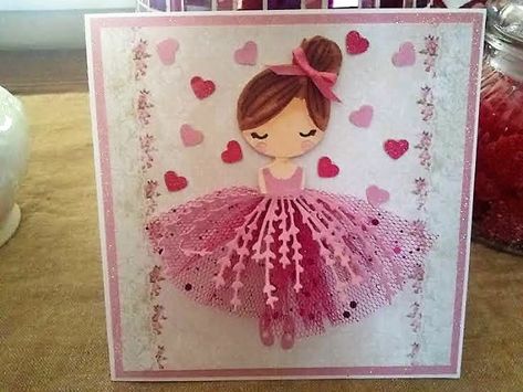 Ballerina Birthday Cards Handmade, Unicorn Birthday Card Ideas, Ballerina Birthday Card, Ballerina Birthday Card Diy, Ballerina Cards Handmade, Ballerina Card, Ballerina Valentines Boxes, Princess Cards Handmade, Girls Birthday Cards Handmade